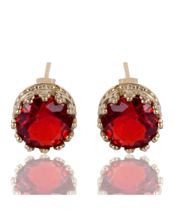 Orange Swarovski Glass Yellow Gold Plated Fashion Earring| Jewels Artisan