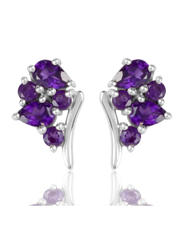 Natural Amethyst Gemstone 925 Sterling Silver Earring| Jewels Artisan