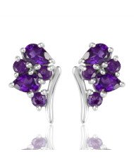 Natural Amethyst Gemstone 925 Sterling Silver Earring| Jewels Artisan