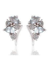 Natural Sky Blue Topaz Gemstone 925 Sterling Silver Earring| Jewels Artisan