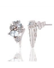 Natural Sky Blue Topaz Gemstone 925 Sterling Silver Earring| Jewels Artisan