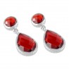 Red Color stone 925 Sterling Silver Earring| Jewels Artisan
