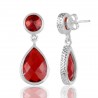 Red Color stone 925 Sterling Silver Earring| Jewels Artisan