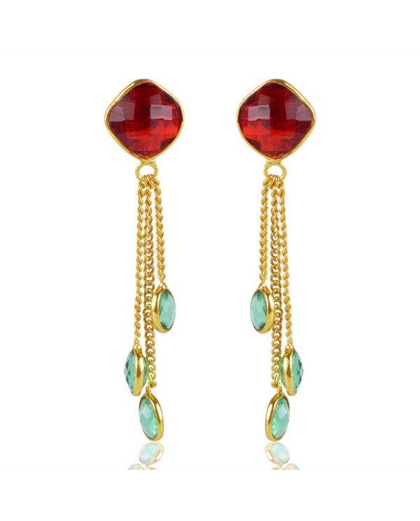 Two Color Stone 925 Sterling Silver Earring| Jewels Artisan