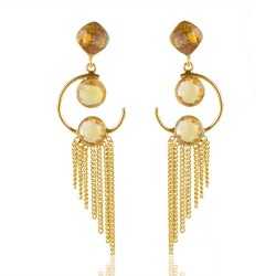 Citrine Color Stone 925 Sterling Silver Earring| Jewels Artisan