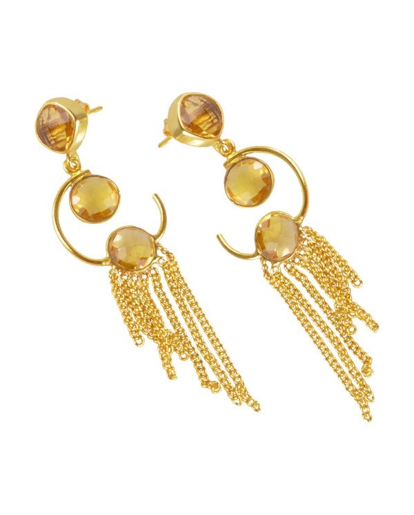 Citrine Color Stone 925 Sterling Silver Earring| Jewels Artisan