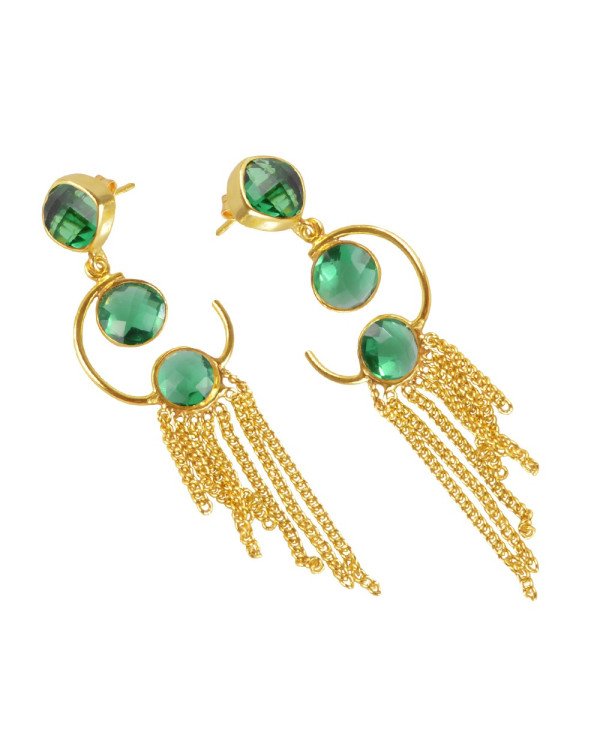 Green Quartz 925 Sterling Silver Earring| Jewels Artisan
