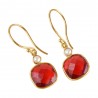 Natural Pearl And Red Stone 925 Sterling Silver Earring| Jewels Artisan