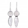 Natural Pearl And Biwa Pearl Gemstone 925 Sterling Silver Earring| Jewels Artisan