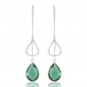 Handmade Green Stone 925 Sterling Silver Dangle Drop Infinity Earring 