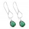 Handmade Green Stone 925 Sterling Silver Dangle Drop Infinity Earring 