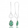 Handmade Green Stone 925 Sterling Silver Dangle Drop Infinity Earring 