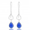 Premium Grade Blue Stone 925 Sterling Silver Dangle Drop Earring
