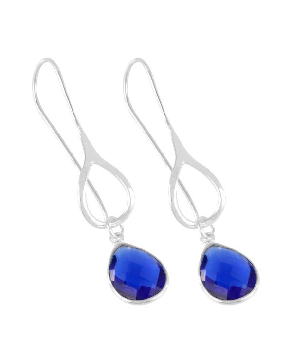 Premium Grade Blue Stone 925 Sterling Silver Dangle Drop Earring