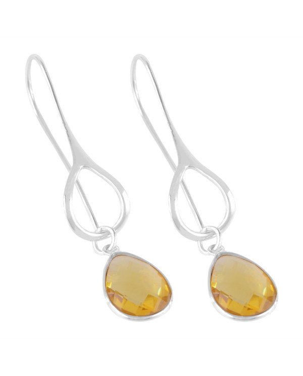 Natural Citrine Color Stone 925 Sterling Silver Earring| Jewels Artisan