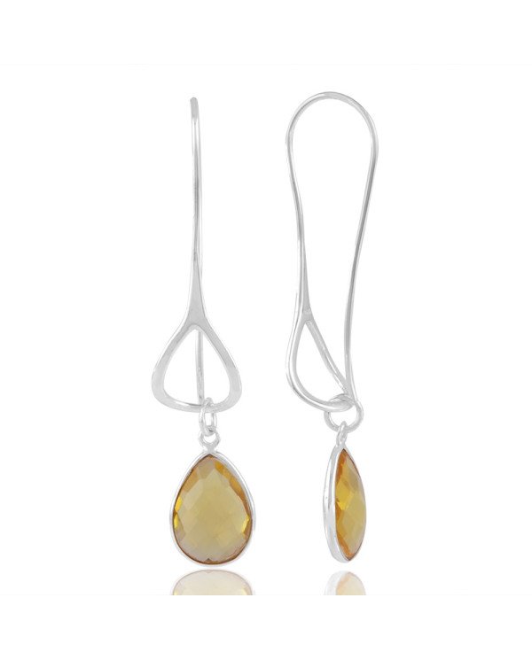Natural Citrine Color Stone 925 Sterling Silver Earring| Jewels Artisan