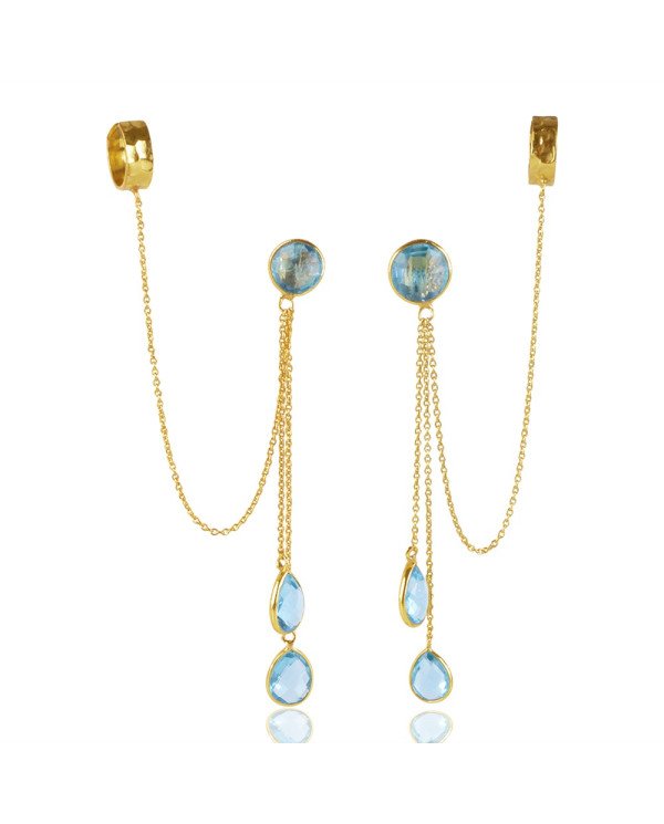 Sky Blue Quartz Silver Earring| Jewels Artisan