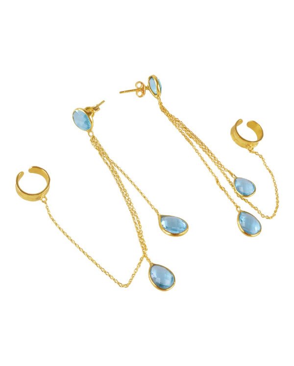 Sky Blue Quartz Silver Earring| Jewels Artisan