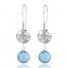 Natural Blue Topaz Color Stone Silver Earring| Jewels Artisan