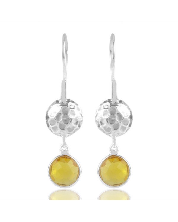 Yellow Stone 925 Sterling Silver Earring| Jewels Artisan