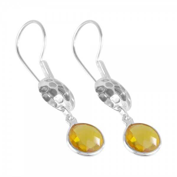 Yellow Stone 925 Sterling Silver Earring| Jewels Artisan