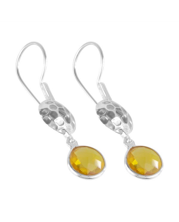 Yellow Stone 925 Sterling Silver Earring| Jewels Artisan