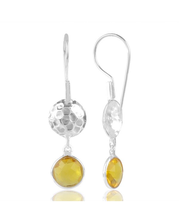 Yellow Stone 925 Sterling Silver Earring| Jewels Artisan