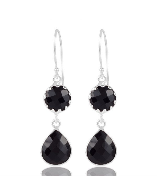 Black Quartz 925 Sterling Silver Earring| Jewels Artisan