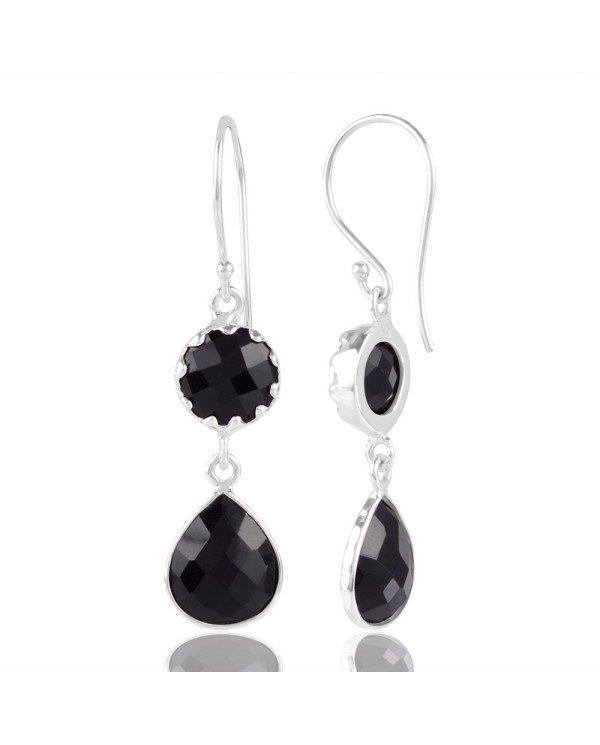 Black Quartz 925 Sterling Silver Earring| Jewels Artisan
