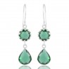 Light Green Stone Solid Silver Drop dangle Earring| Jewels Artisan