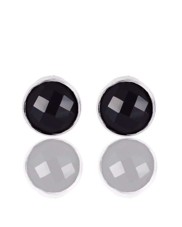 Black Onyx Gemstone 925 Sterling Silver Stud Earring| Jewels Artisan