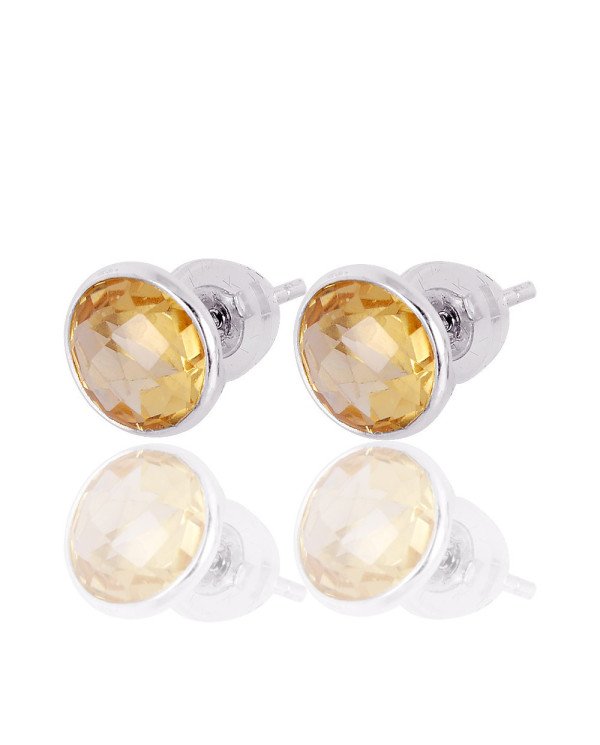 Citrine Gemstone Solid Silver Stud Earring| Jewels Artisan