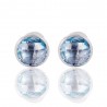 Natural Sky Blue Topaz Gemstone Solid Silver Stud Earring| Jewels Artisan