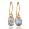 Natural Aquamarine Gemstone with Gold Plated Solid Sterling Silver Dangling Drop Earring | Jewels Artisan