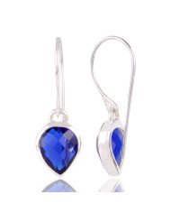 Blue Gemstone with Solid Sterling Silver Dangling Drop Earring | Jewels Artisan
