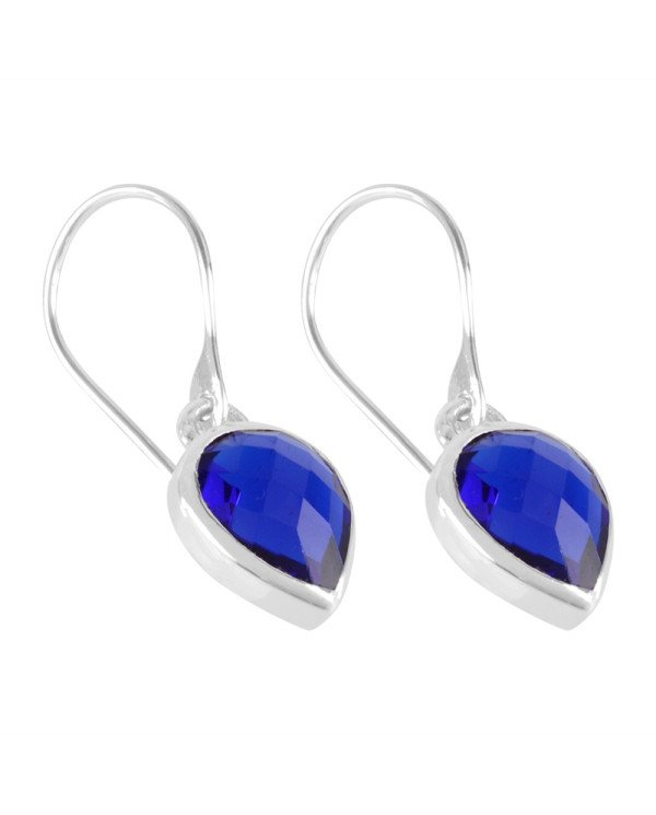 Blue Gemstone with Solid Sterling Silver Dangling Drop Earring | Jewels Artisan