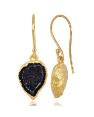 Geode Druzy Gemstone with Solid Sterling Silver Dangling Drop Earring | Jewels Artisan
