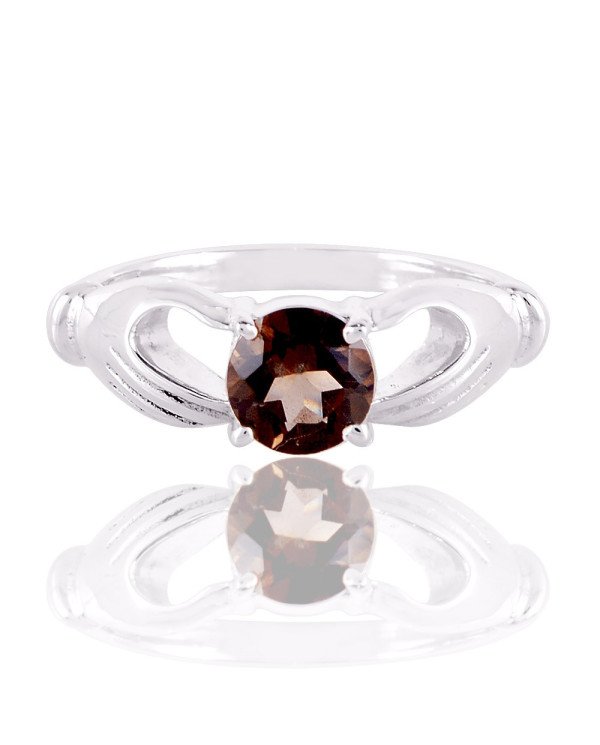 Smoky Quartz Ring 925 Sterling Silver Smoky Quartz Ring