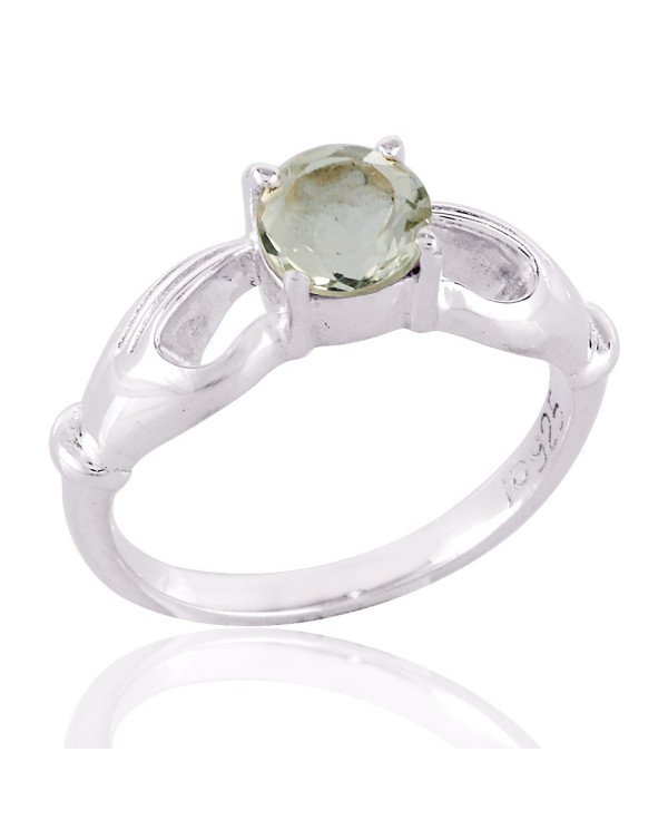 Persiolite Ring Solid Sterling Silver Green Amethyst Ring