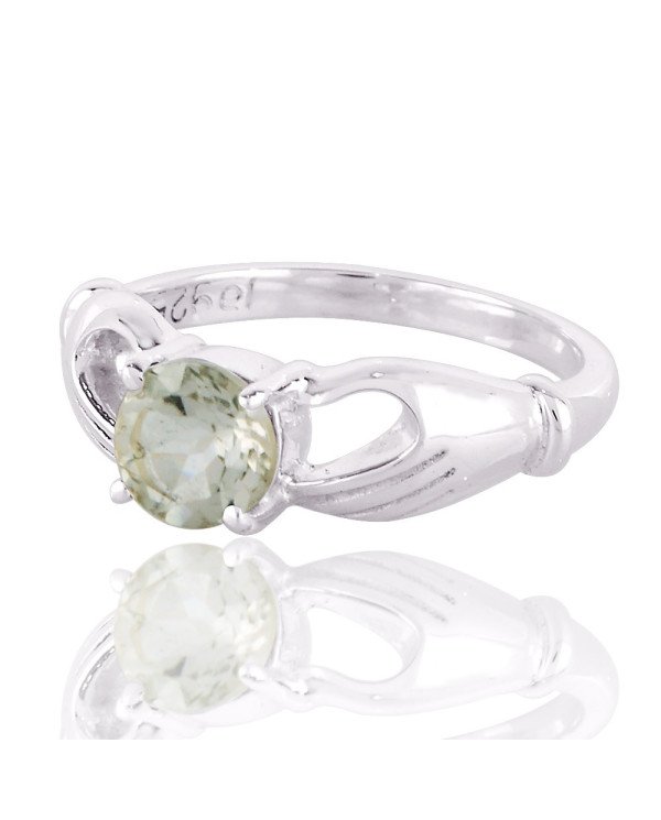 Persiolite Ring Solid Sterling Silver Green Amethyst Ring