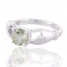 Persiolite Ring Solid Sterling Silver Green Amethyst Ring