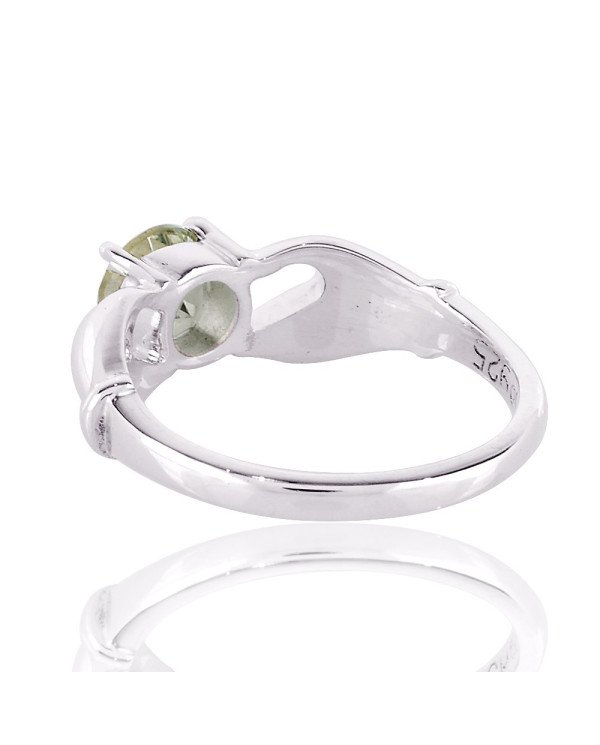 Persiolite Ring Solid Sterling Silver Green Amethyst Ring