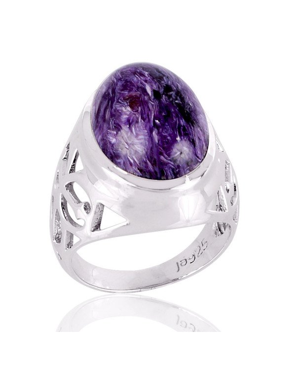 Charoite Gemstone 925 Silver Ring