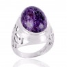 Charoite Gemstone 925 Silver Ring