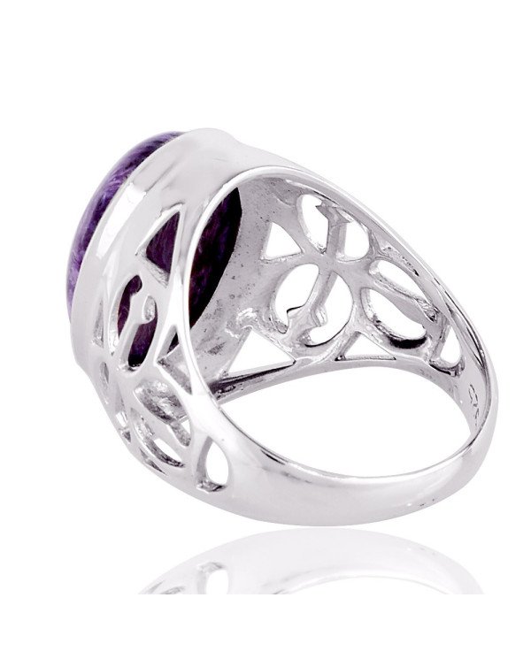 Charoite Gemstone 925 Silver Ring