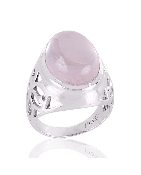 Rose Quartz Natural Gemstone 925 silver Ring