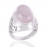 Rose Quartz Natural Gemstone 925 silver Ring
