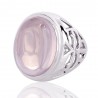 Rose Quartz Natural Gemstone 925 silver Ring
