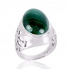 Malachite Gemstone 925 Sterling Silver Ring