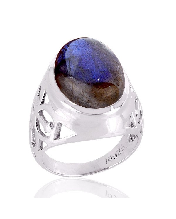 Labradorite blue flash 925 Silver ring